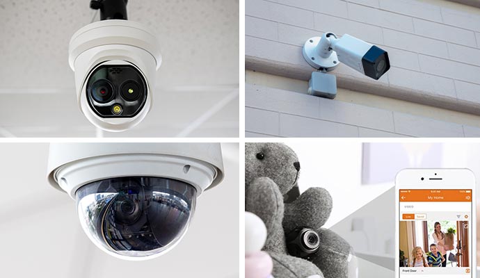 Different types of surveillance cameras