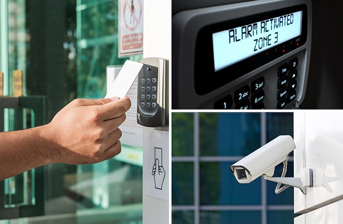 Business automation solutions featuring access control, security camera, and security alarm systems.