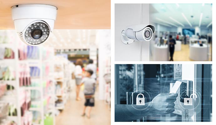 Business monitoring cameras for enhanced business security.