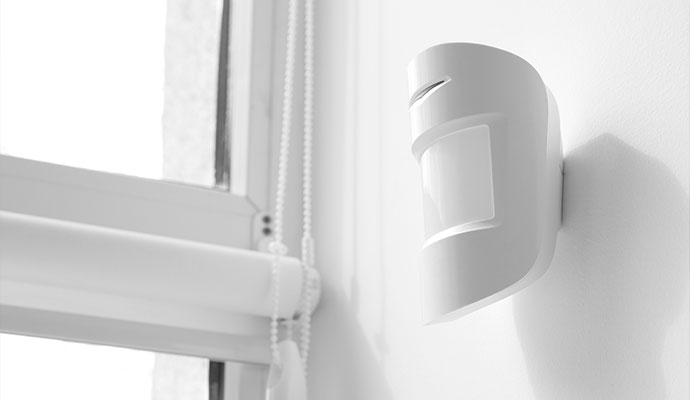 An installed motion sensor