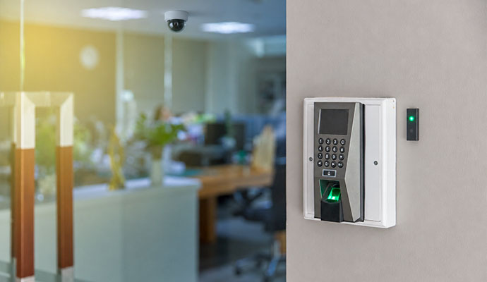 Biometric reader integrated with security camera
