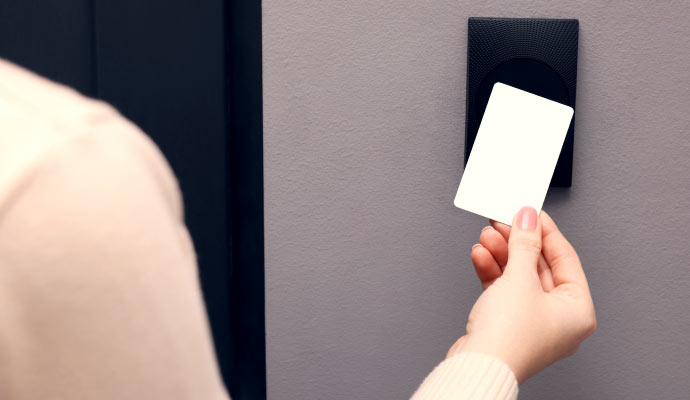 Person using access control system