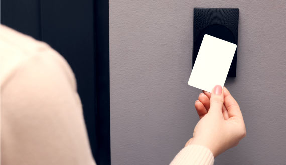 Person using access control system