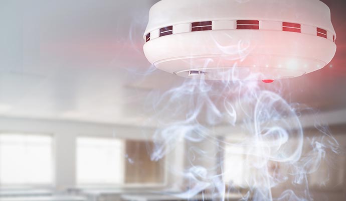 Ceiling-mounted smoke detectors