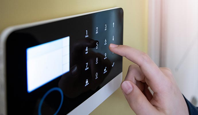 Digital alarm keypad with illuminated numbers