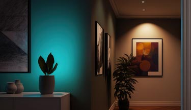Smart lighting installed inside the home