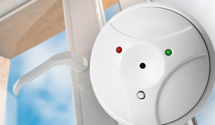 An installed glass break detector for business security