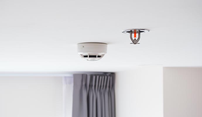 Smoke detector and fire sprinkler
