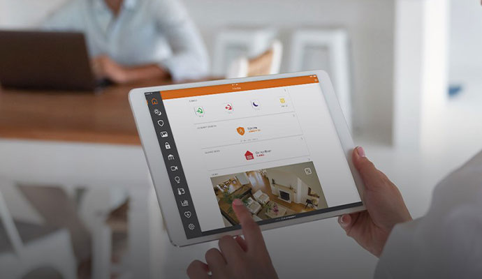 smart home monitoring with tablet