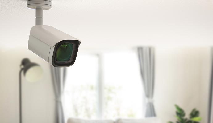 installed ac powered camera in home