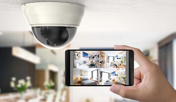 home security camera monitoring with smartphone