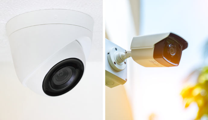 Collage of turret and bullet camera