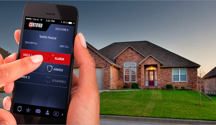 Home security notification on phone