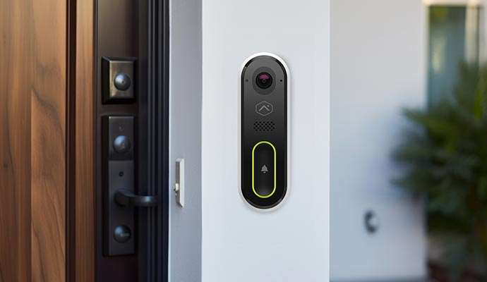Smart security system installed at home entrance