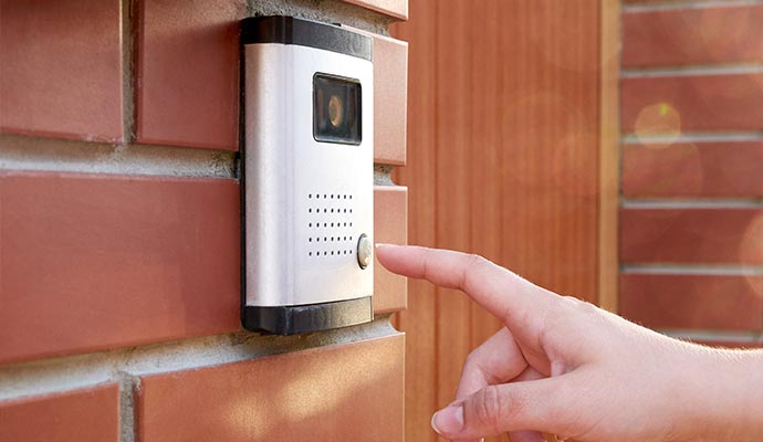 An installed video doorbell