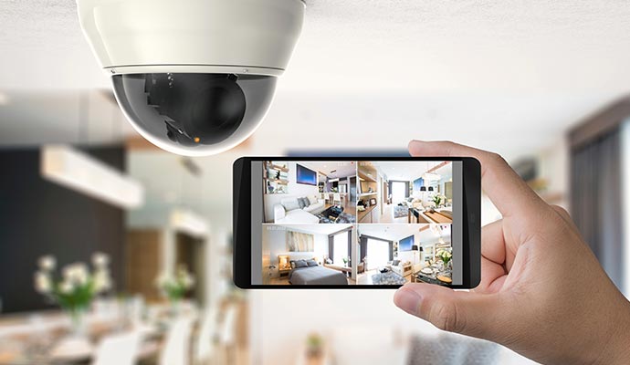 mobile connet with security camera