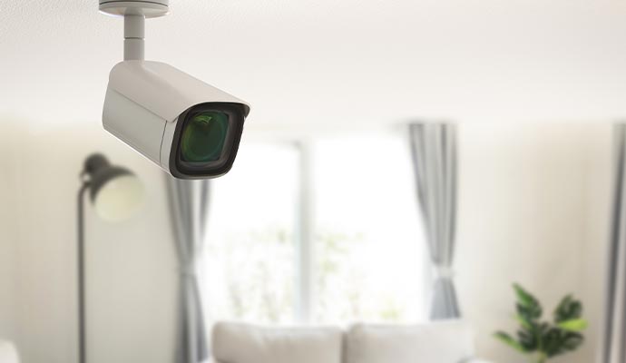 installed residential security camera