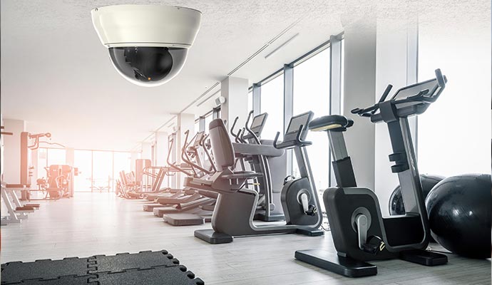 Security camera in a fitness facility
