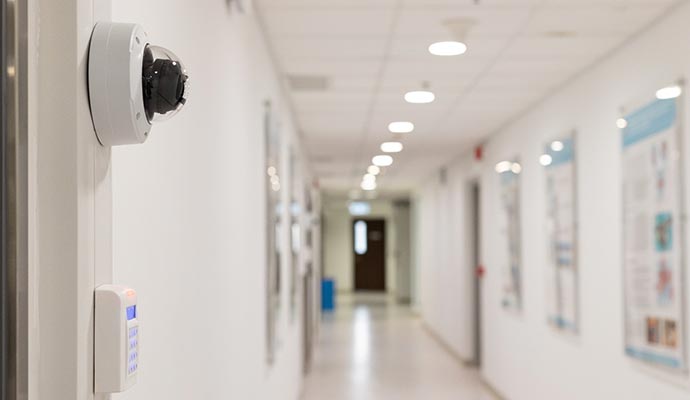 Security camera in healthcare facility