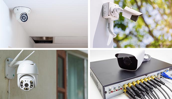 Collage of security camera types