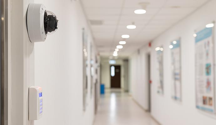 Commercial hallway security camera