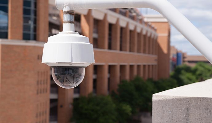 Outdoor dome security camera mounting