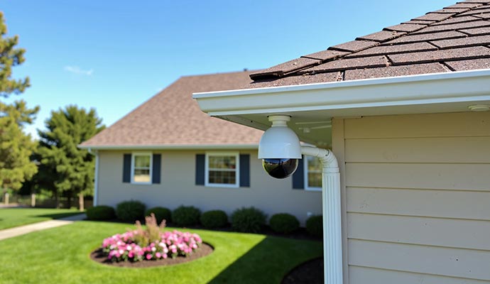 Outdoor dome security camera for residential house