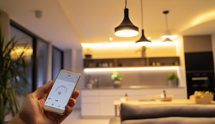 Smart home automation lighting control on smartphone