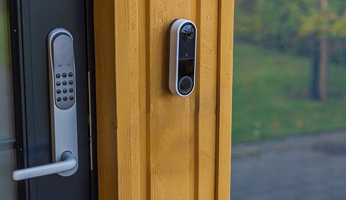 installed video doorbell security system