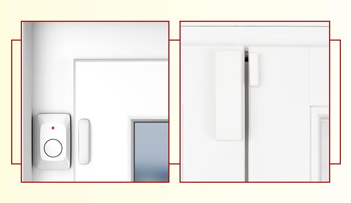 Window and door contact sensors.